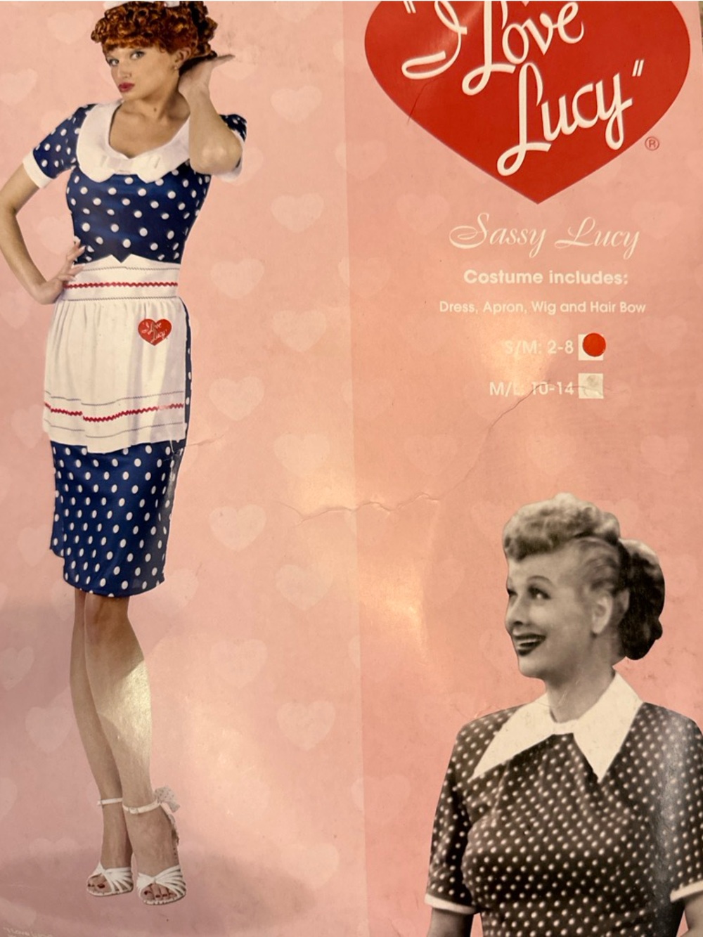 Lucy Blue and White Polka Dot Retro Party Dress with Apron